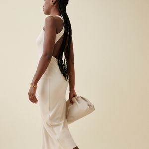 NWT Reformation Candice Dress in Bone Sz L